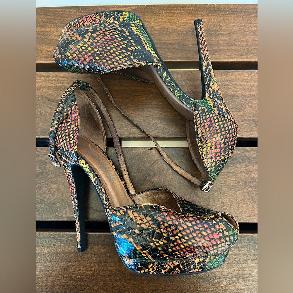 Jeffery Campbell Platform Sandals size 7.5 animal print y2k indie sleeze